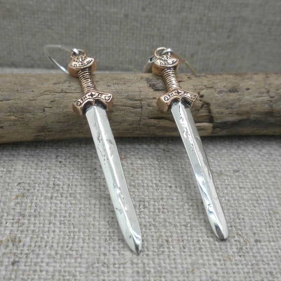Orecchini A Spada In Argento 925 Stile Gotico - Gioielli Unisex Regalo Perfetto