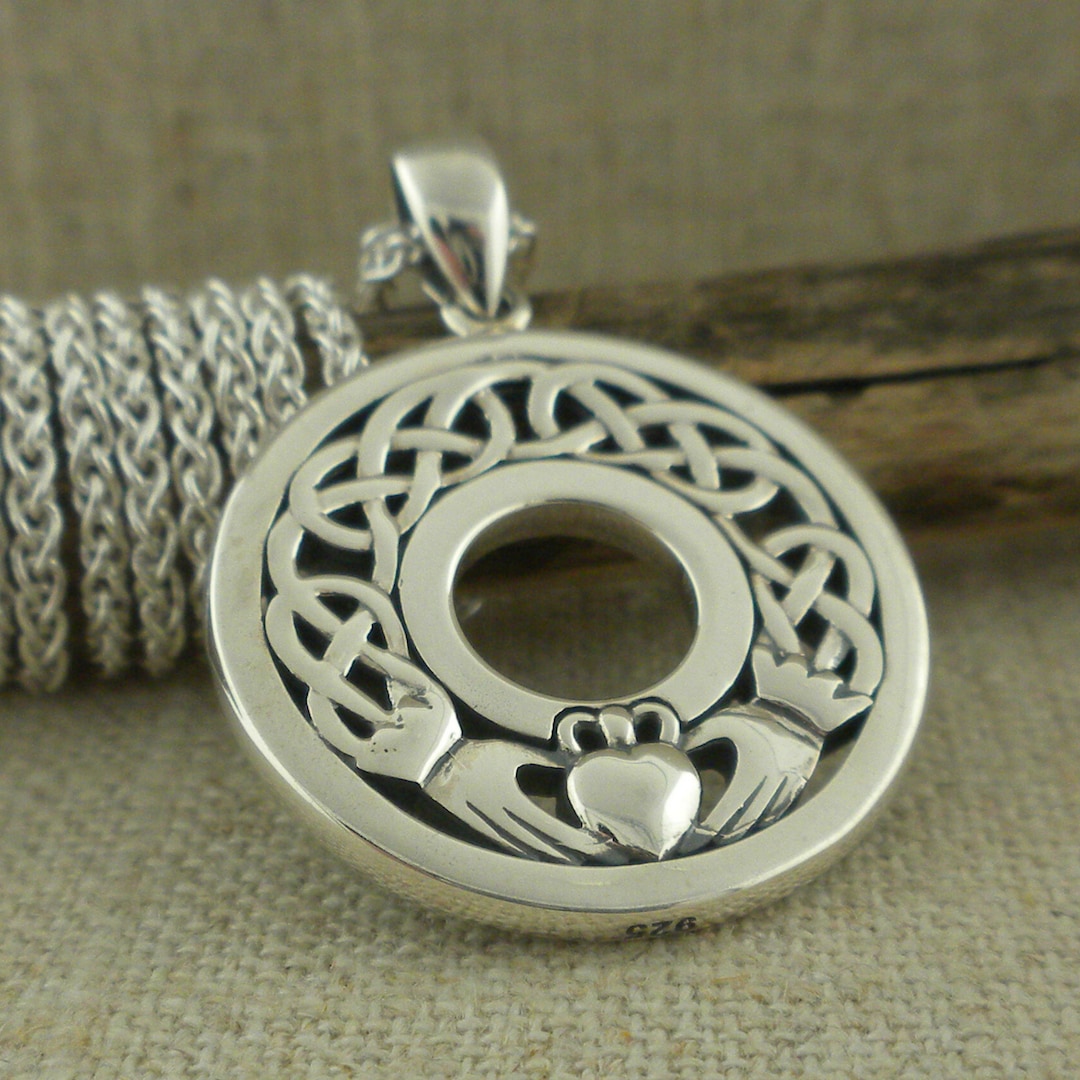 CROCE CELTICA Con Claddagh Ciondolo In Argento 925/1000 18 - Foto 6