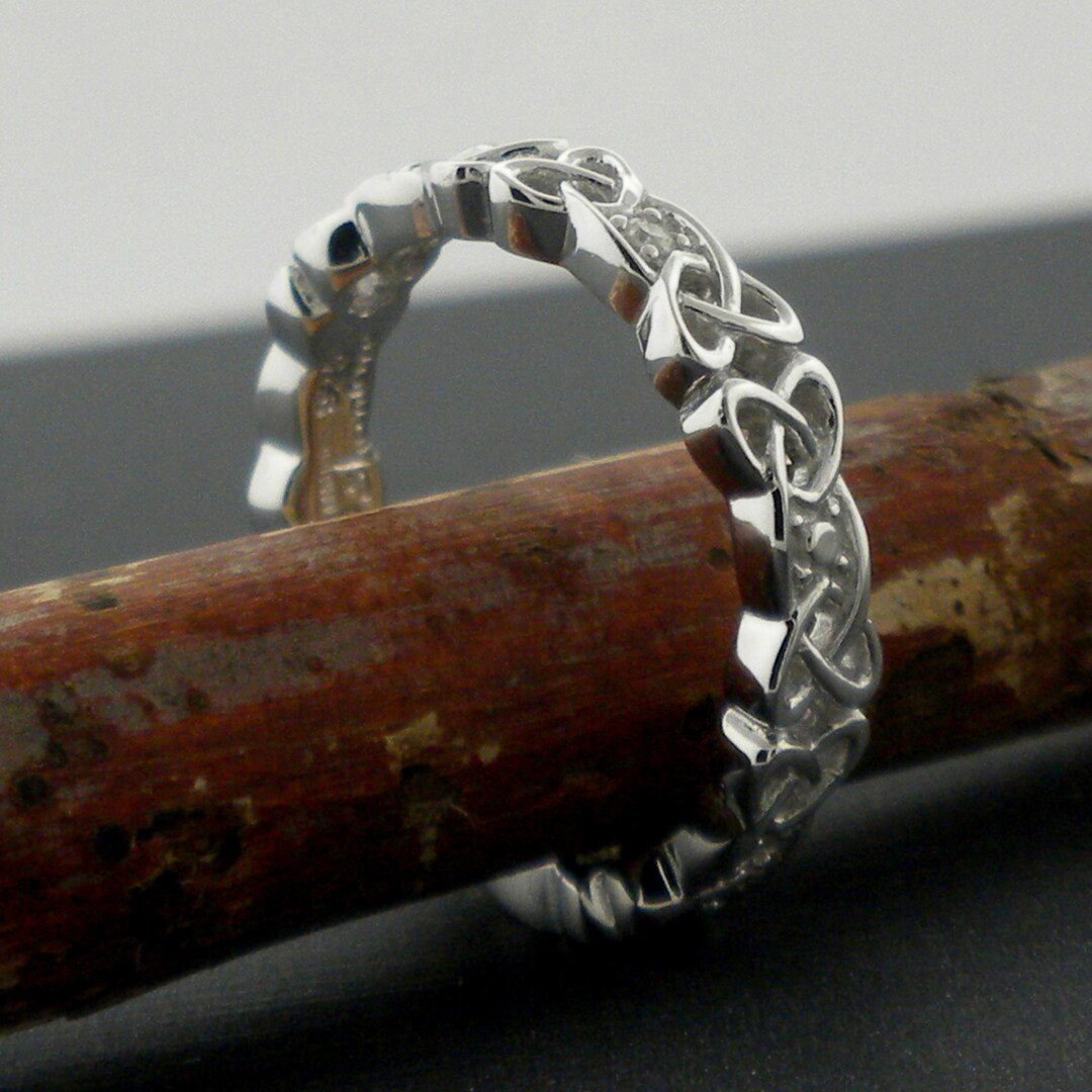 Sterling Silver Celtic Knot Ring With Diamonds, Handmade in Ireland - Etsy