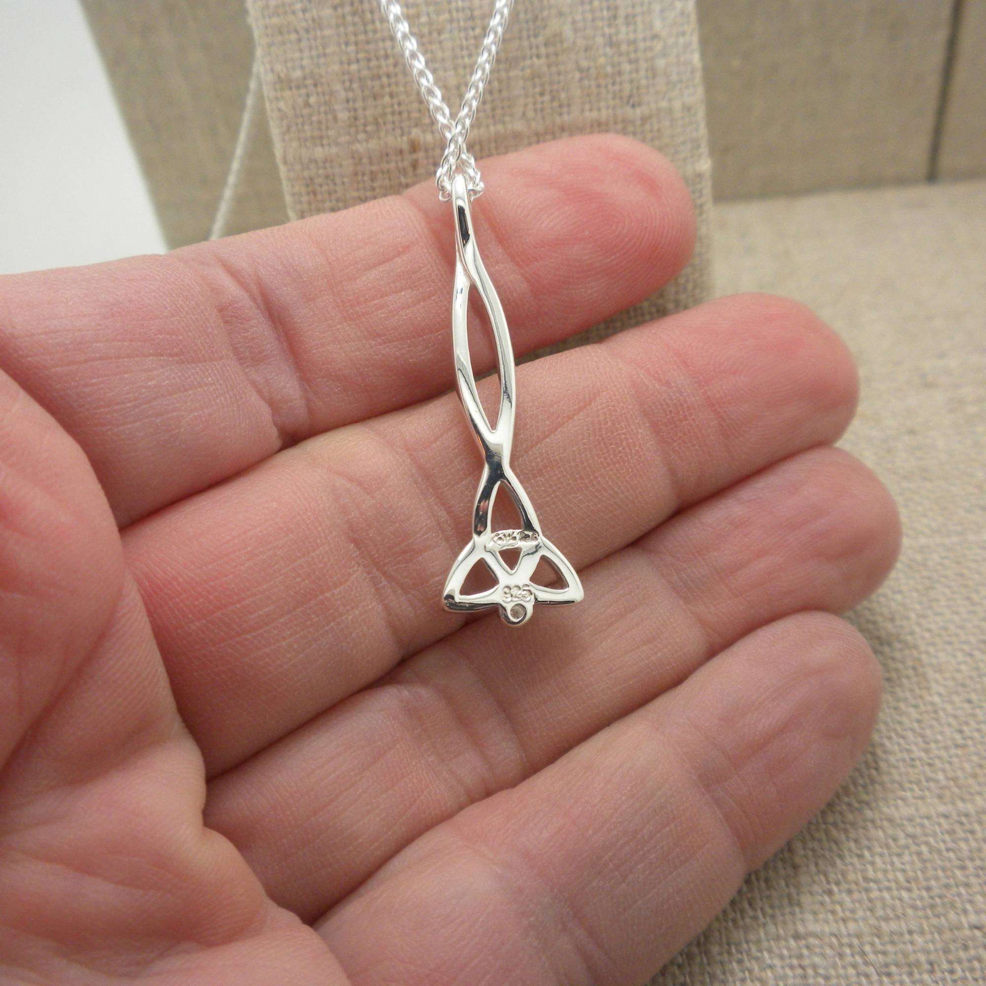 Sterling Silver Celtic Trinity Knot Pendant With Diamond - Keith Jack ...