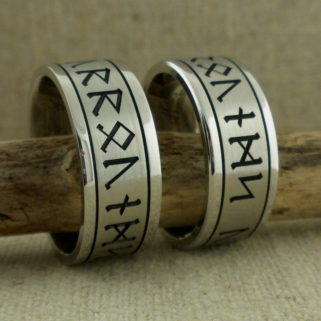 Custom Viking Rune Wedding Ring, Cobalt Chrome Comfort Fit - Etsy