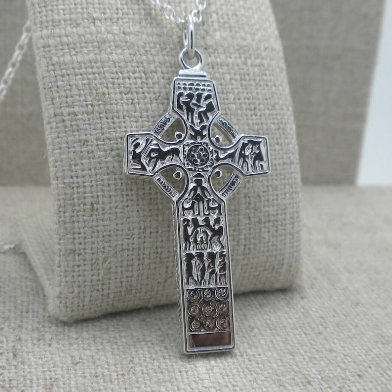Sterling Silver Celtic Cross Necklace - Irish St. Patrick & Columba ...