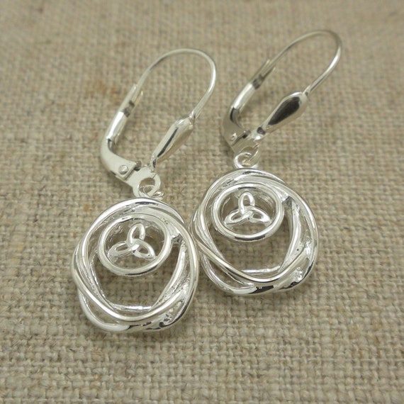 Design Spoo | Anello nodo celtico, luna e cristalli di zirconi, con collana | Ciondolo a catena in argento 925