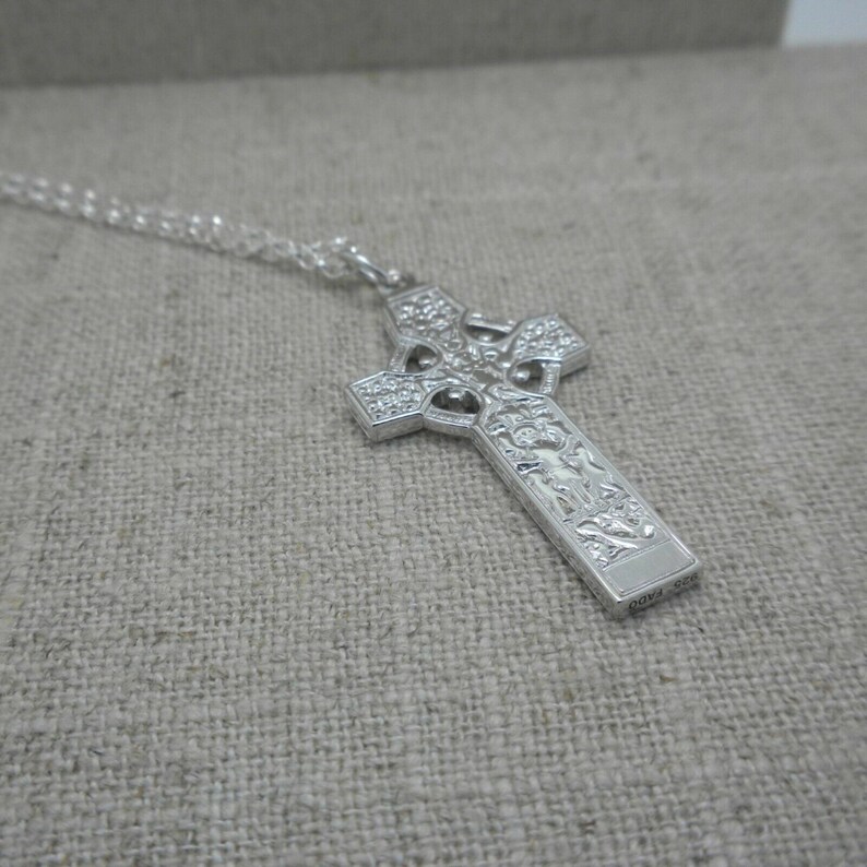 Sterling Silver Celtic Cross Necklace - Irish St. Patrick & Columba ...