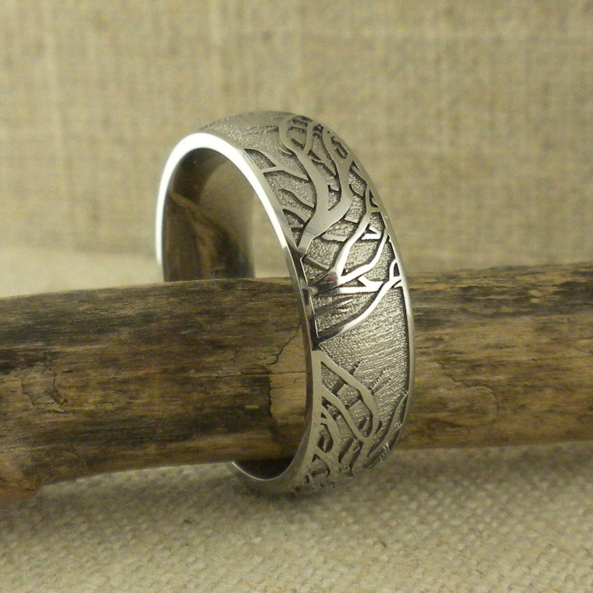 Domed Tree of Life Wedding Ring Branches Wedding Band in | Etsy