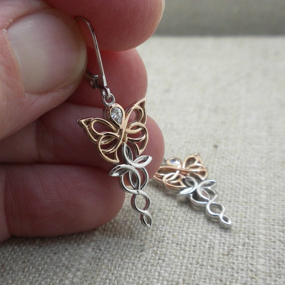 Orecchini A Farfalla In Argento 925 | Nodo Celtico E Luna | Ipoallergenici Per Donna | Confezione Regalo - 5