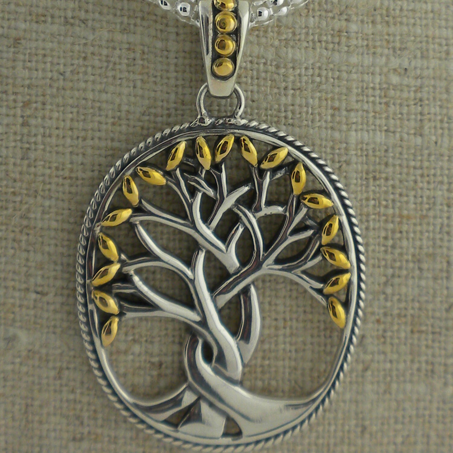 Large Sterling Silver & 18K Celtic Tree of Life Pendant by - Etsy