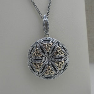 Sterling Silver and 10K Celtic Trinity Knot Pendant Seed of - Etsy