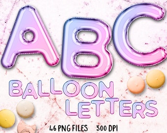 Ombre balloon letters clipart, Rainbow alphabet clip art, Rainbow foil balloons clip art, Letters clipart, Party balloons, Balloon font
