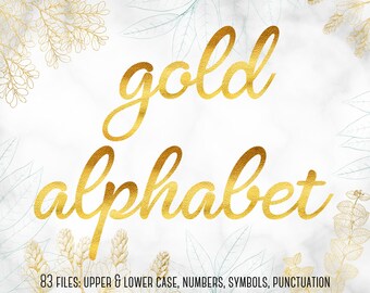 Gold alphabet clipart, Gold letters clipart, Gold font, Wedding clipart, Letters clip art, Typography, Metallic font, Wedding clipart