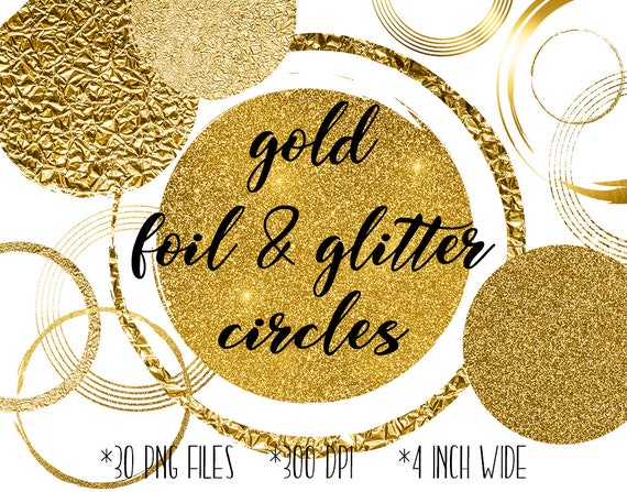 Gold Circles Clipart Gold Foil And Gold Glitter Circles Design Elements Logo Banner Frames Clipart Round