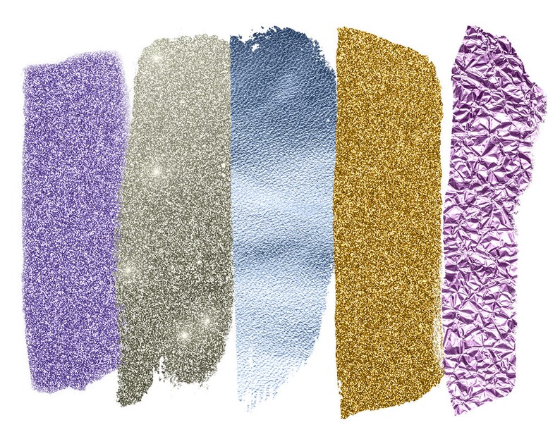 Glitter Brush Strokes Clipart, Gold Brush Strokes Clip Art, Champagne