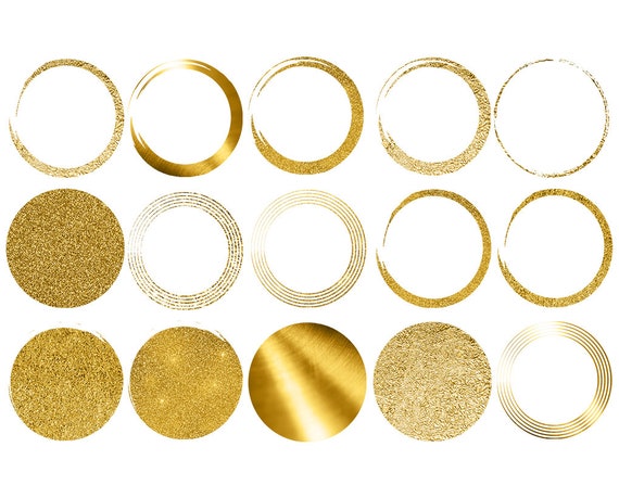 Round gold dot Roud gold frame Elegant gold circles GOLD circle design elements Gold and glitter circles for logo
