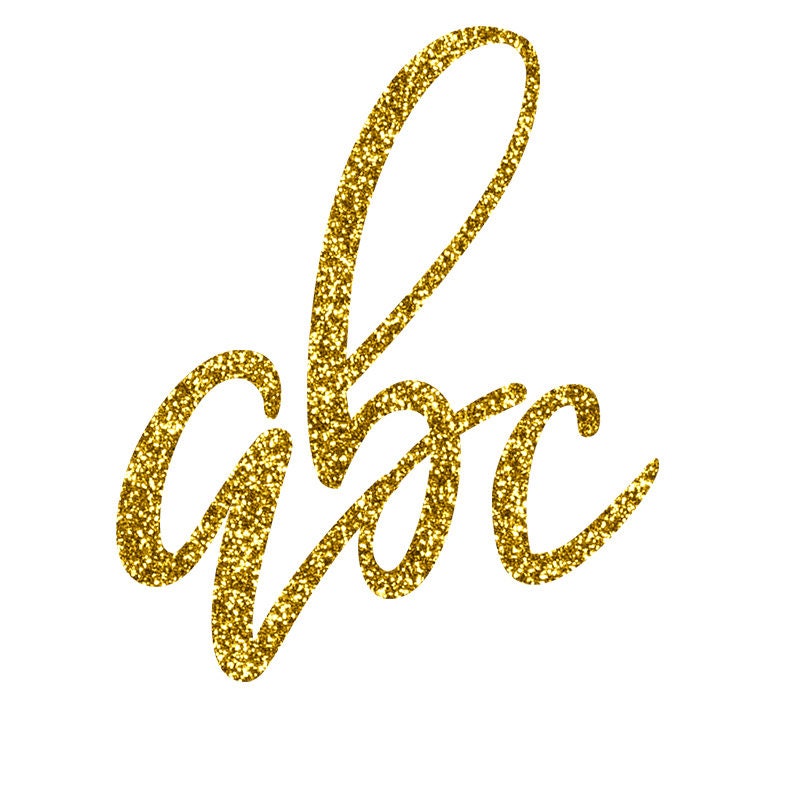 Gold Glitter Letters Lowercase Script - Potomac Floral Wholesale