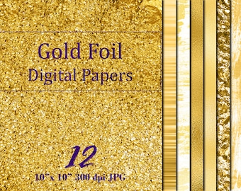 Gold digital paper clipart, Gold foil digital paper, Gold texture, Metallic textures, Gold wallpaper, Gold background, Gold clipart, JPG