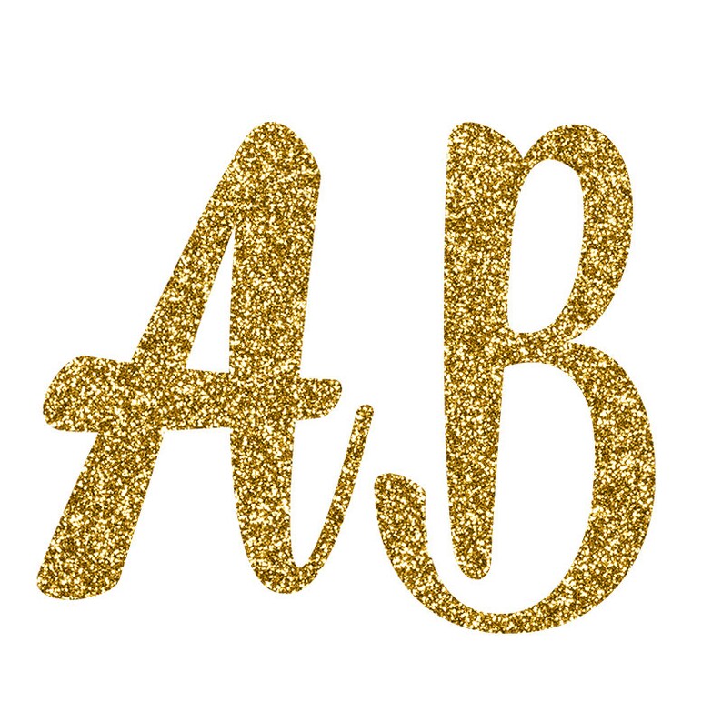 Gold Font Clipart, Gold Glitter Alphabet, Gold Alphabet, Wedding