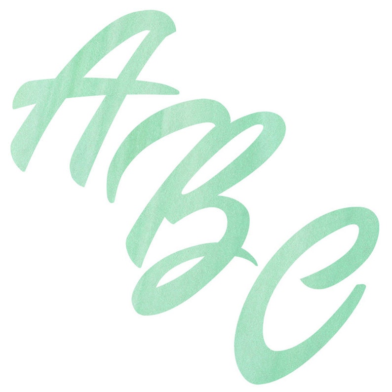 Watercolor Alphabet Clipart, Mint Green Alphabet Clip Art, Watercolor