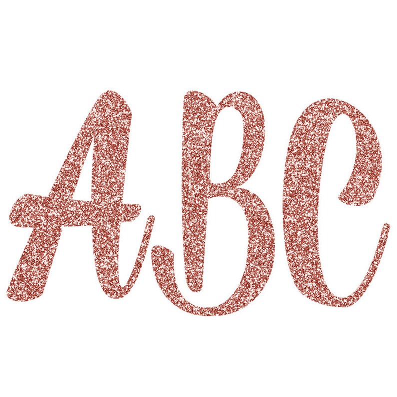Rose Gold Font, Rose Gold Glitter Alphabet, Rose Gold Letters, Rose ...