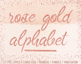 Rose gold font, Rose gold letters clipart, Rose gold foil alphabet clipart, Rose gold alphabet, Wedding clipart, Metallic letters, png