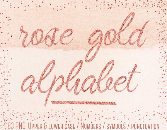 Rose Gold Font Rose Gold Letters Clipart Rose Gold Foil | Etsy