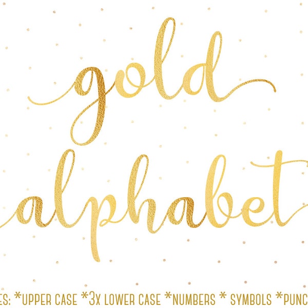 Gold letters clipart, Gold font, Gold alphabet with swirls, Gold foil alphabet clipart, Wedding letters, Commercial license,Metallic letters
