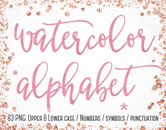 Watercolor font 64 Watercolor letters clipart Watercolor font clipart Blue alphabet Pink watercolor alphabet clipart Decorative letters