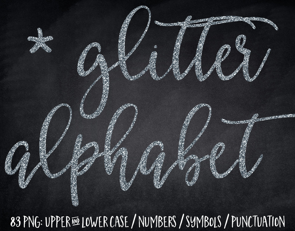 Sliver Small Thin Block Font Glitter Letters - (305 pcs) –
