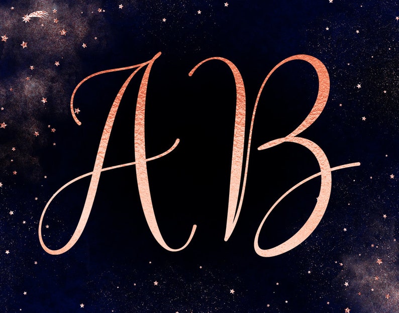 rose gold alphabet with swirls rose gold letters clipart