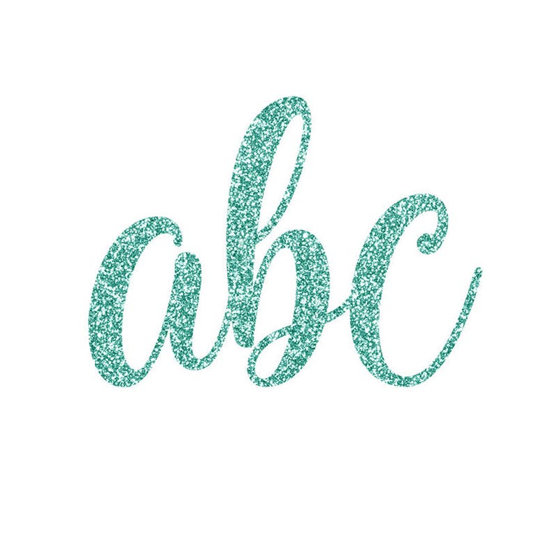 Mint Glitter Alphabet Clipart Mint Green Font Mint Letters Etsy