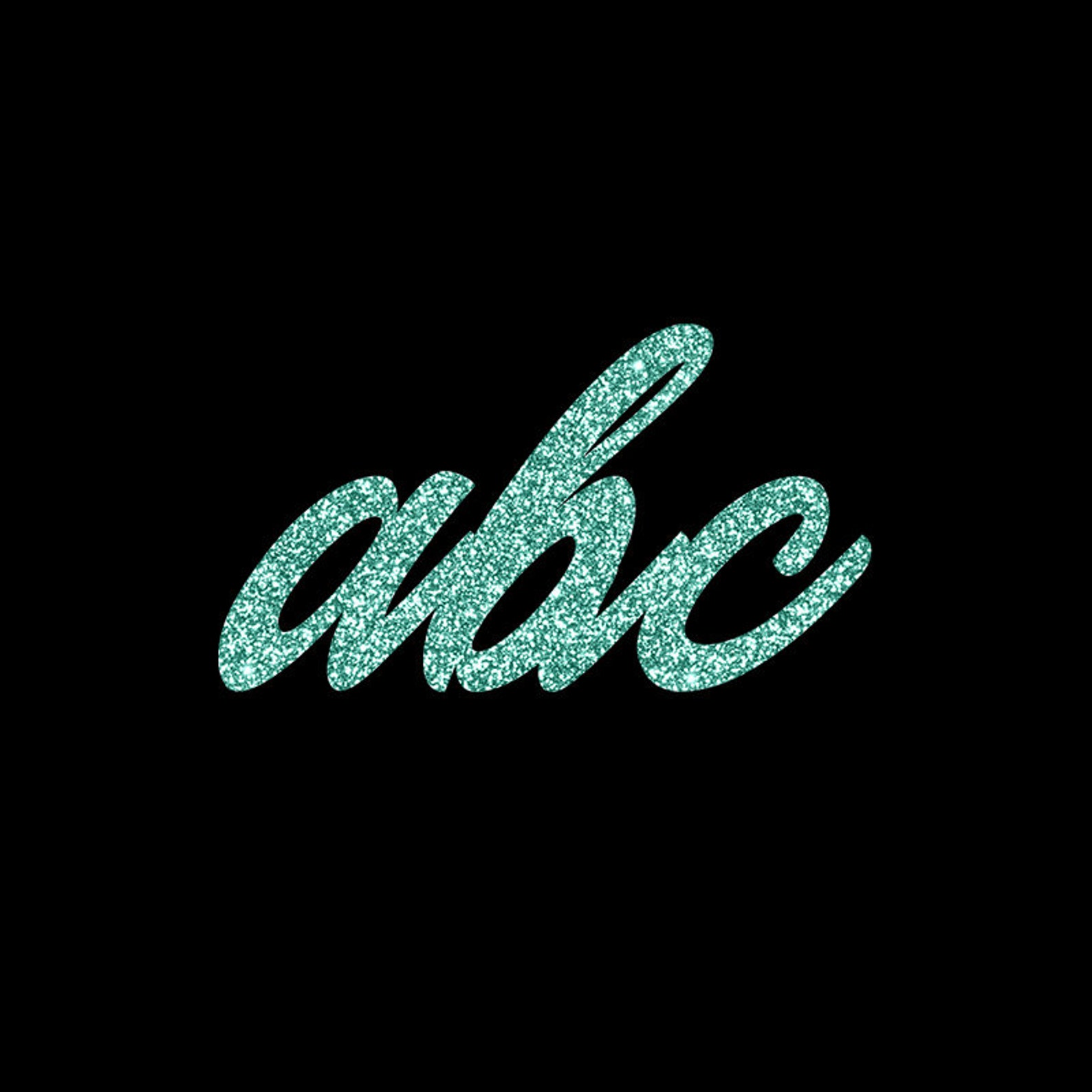 Mint Green Letters Clipart, Mint Glitter Alphabet Clipart, Mint