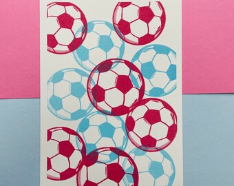 Claret & Blue Football Riso Print