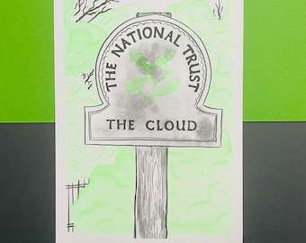 Bosley Cloud Risograph Print