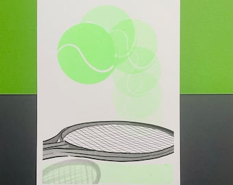Tennis Risograph Print