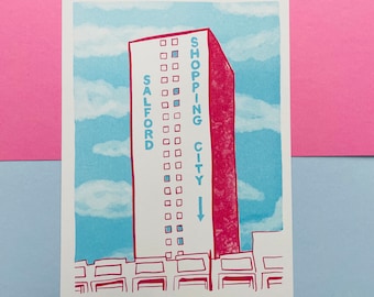 Salford Shopping City Riso Print