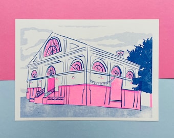 Altrincham Market Risograph Print