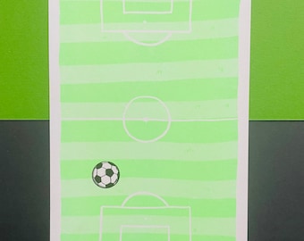 Football Pitch Risograph Print
