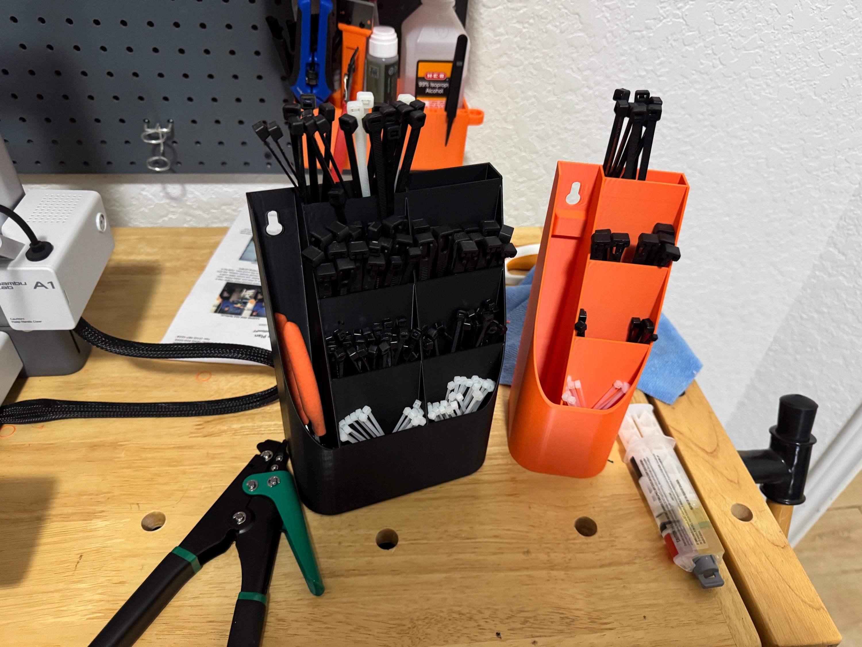 Zip Tie Holder Standard and Compact Size Bundle Wall Mount Magnet