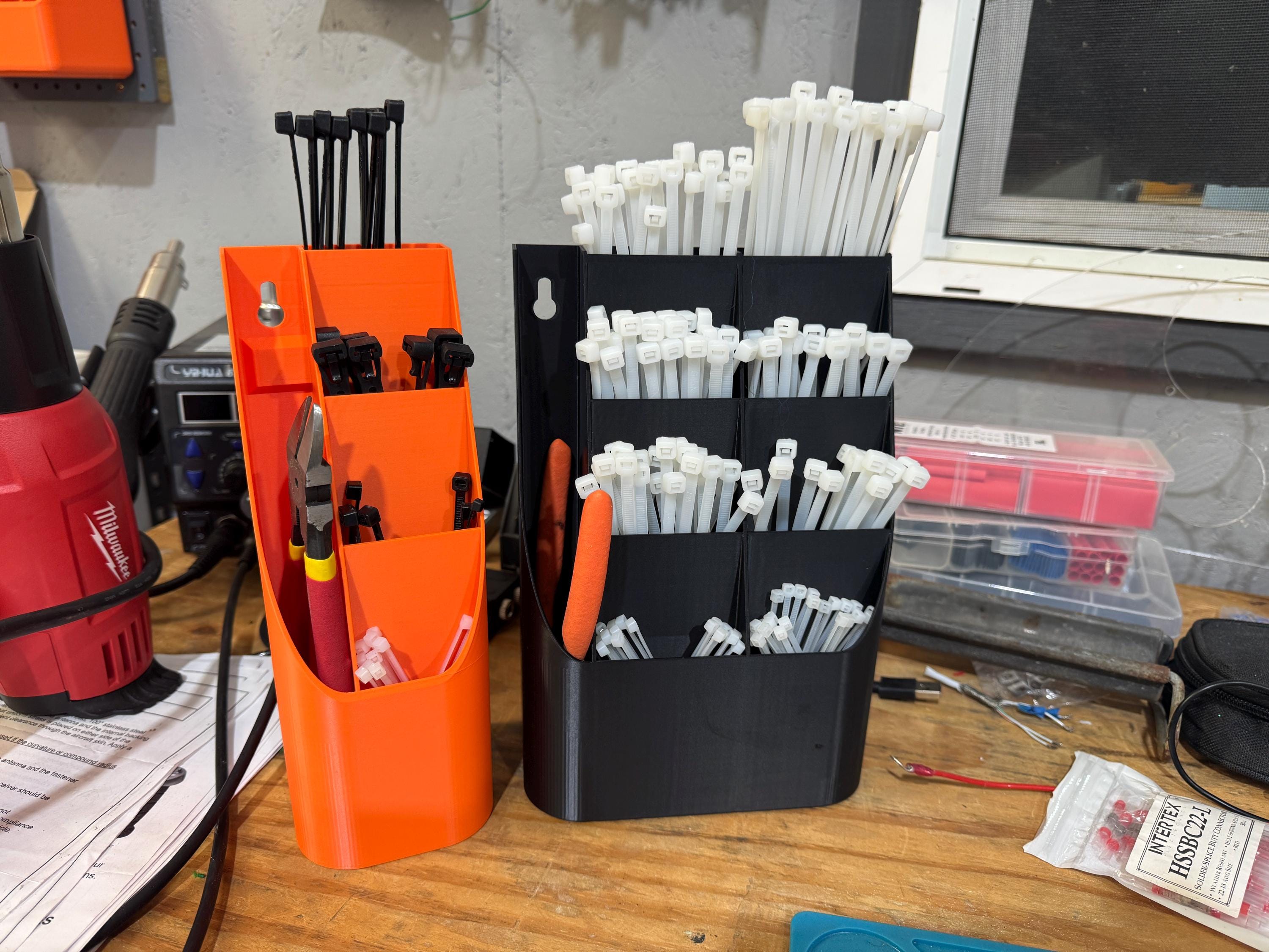 Zip Tie Holder Standard and Compact Size Bundle Wall Mount Magnet