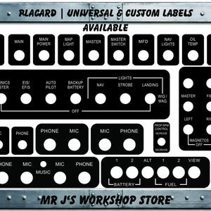 Custom Aircraft Instrument Panel Overlay Placard | Aluminum Aviation Panel Label | UV & Weather Resistant