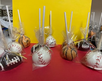 Cake pops con temática deportiva