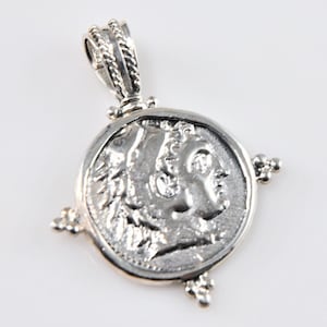 Sterling Silver Alexander the Great Greek Coin Pendant