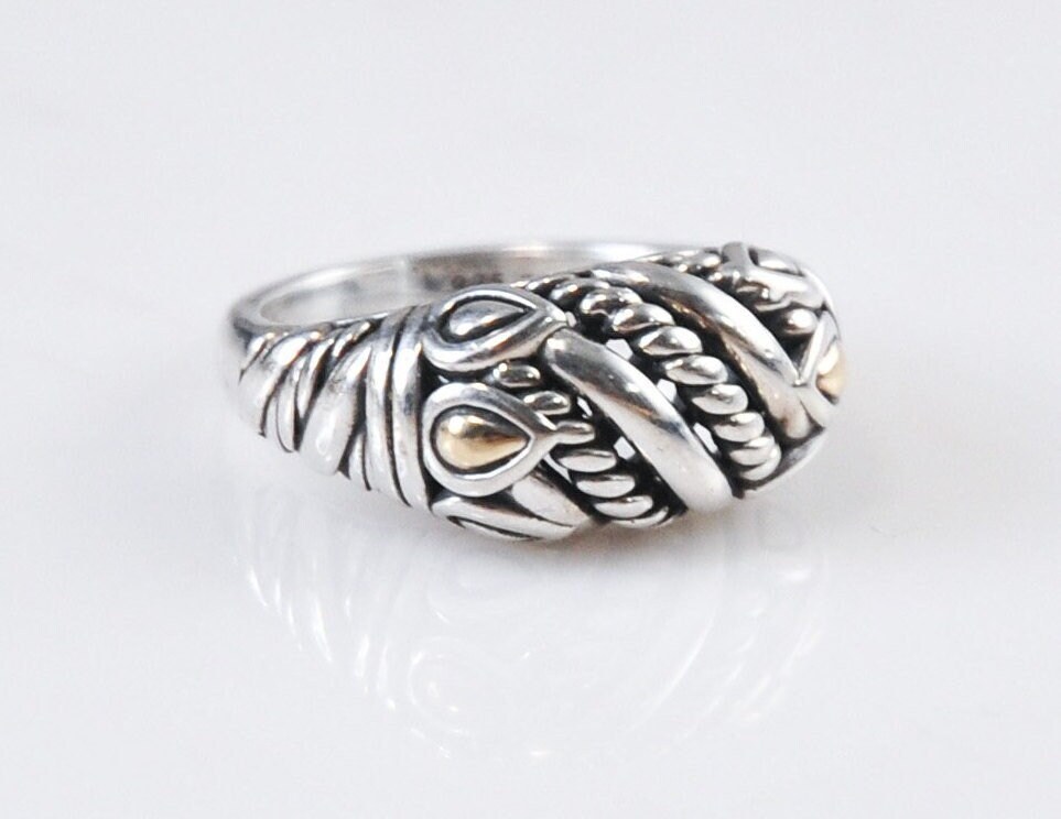 JAI John Hardy Sterling Silver 14K Gold Ring - Etsy