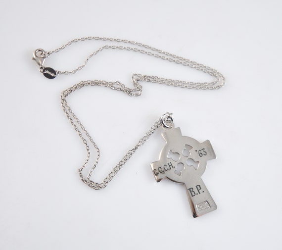 Designer Sterling Silver Celtic Cross Pendant Nec… - image 5