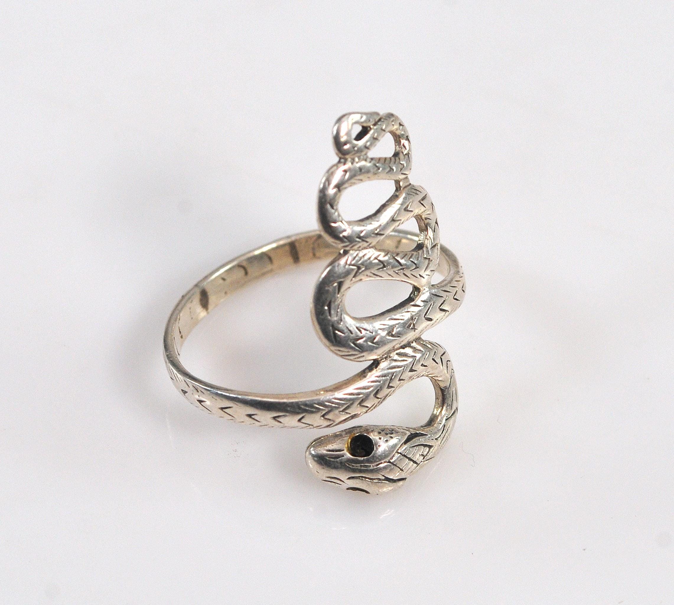 Sterling Silver Snake Ring - Etsy