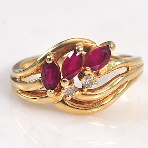 NOT AVAILABLE Reserved for R - 14K Gold Ruby Diamond Ring