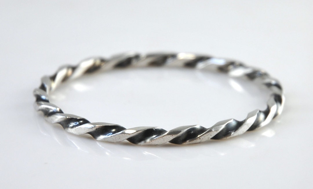 Denmark Handwrought Sterling Silver Twisted Bangle Bracelet - Etsy