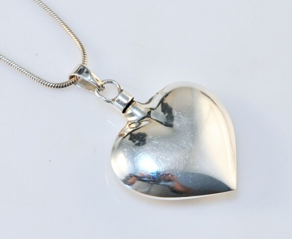 Vintage Sterling Silver Puffed Heart Perfume Penda