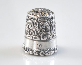 Antique Sterling Silver Ketcham & McDougall Thimble Size 10