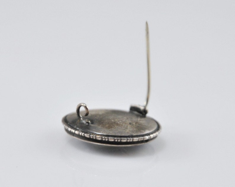 Antique England Morpho Butterfly Wing Sulfide Nymph Sterling Silver Brooch