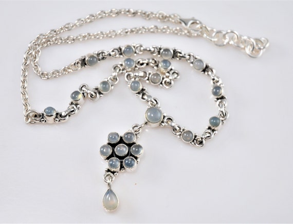 Adjustable Sterling Silver Chalcedony Y Necklace - image 2